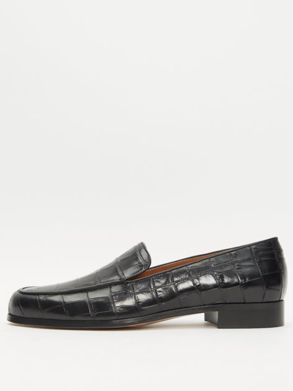 Emme Parsons Black Croc-Embossed Leather Loafers